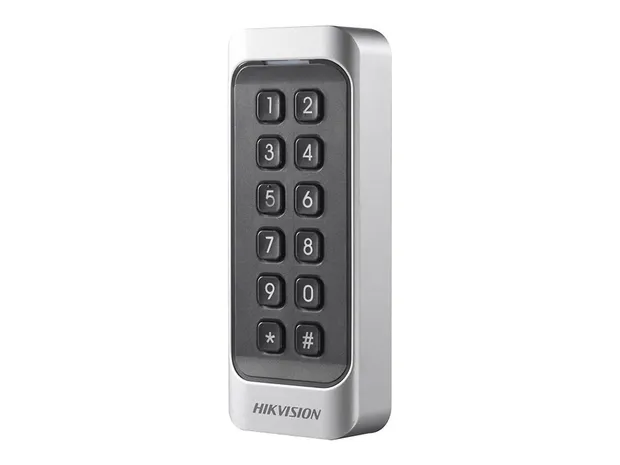 Lector de control de accesos Hikvision con teclado, para tarjeta y código
