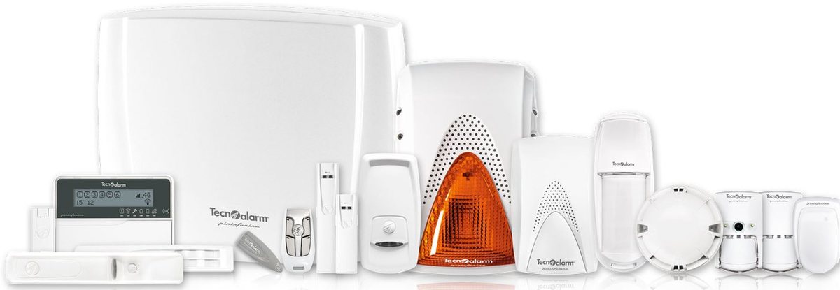 Sistema de alarma TecnoAlarm: central, teclado, sirena, detectores, contactos y mandos